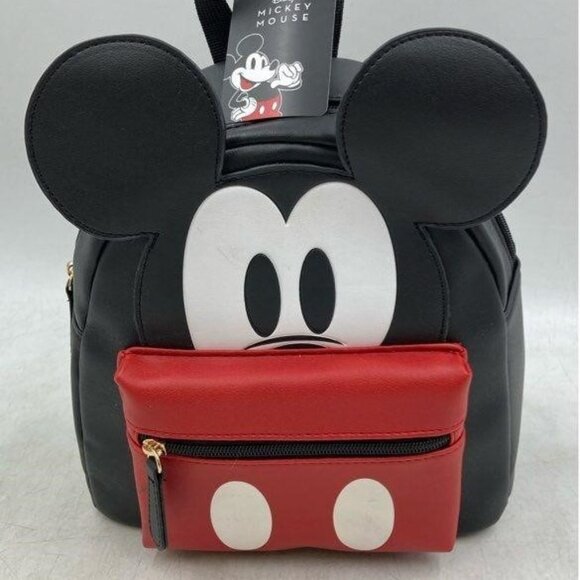 NWT Disney Bioworld Mickey Mouse Black & Red Mini Backpack - Picture 1 of 6